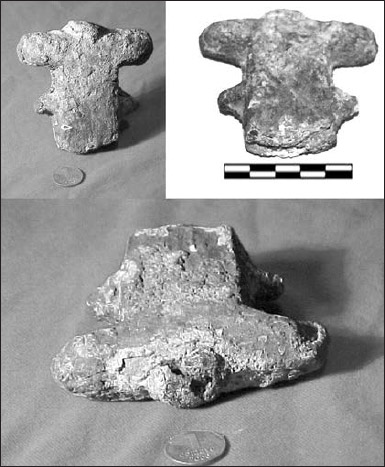 Figura 18. Fragmento de hacha proveniente de la estructura de descarte M I del sitio el Carmen