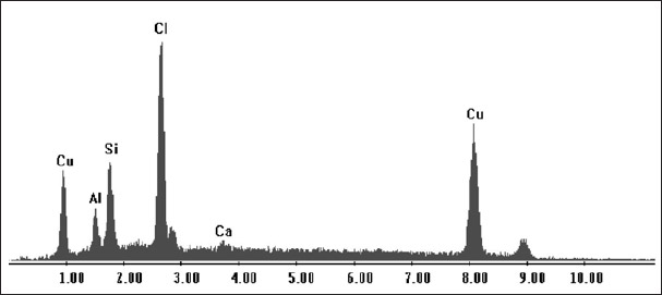 Figura 25. Resultados cuantitativos del fragmento de objeto metálico indeterminado (La Cuestecilla, valle de Antinaco-Famatina)
