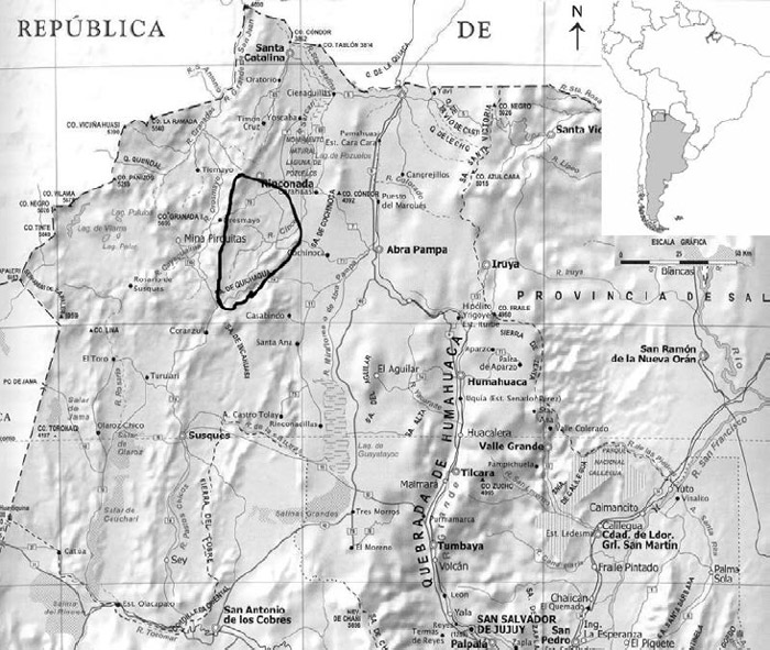 Figura 1. Localización del área de estudio (señalada en negro)