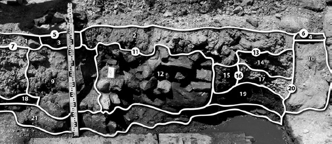 Figura 13. Perfil estratigráfico sur, Zanja 4