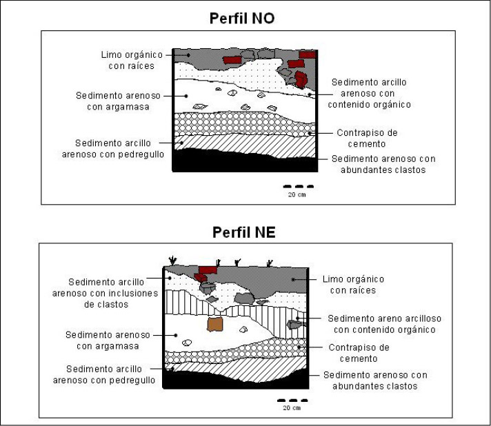 Figura 11. Estratigrafía del sondeo F-20 -Perfil Noroeste y Noreste-