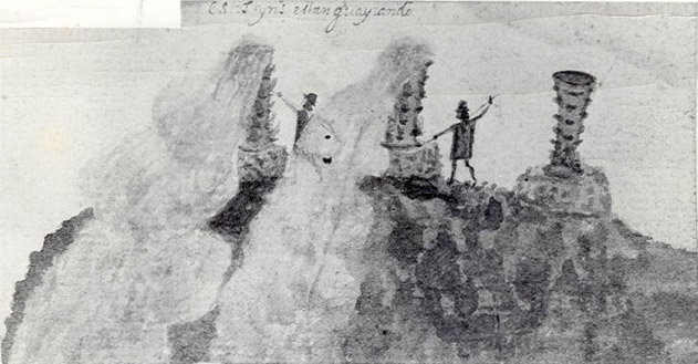 Figura 4. “Éstos yndios están guayrando”. Dibujo anónimo del siglo XVI. Atlas of the Sea Charts, The Hispanic Society of América