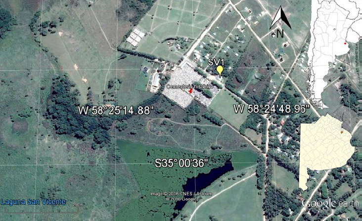 Figura 1. Imagen satelital del pueblo antiguo de San Vicente