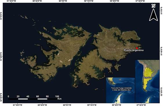 Figura 2: Mapa de las Islas Malvinas