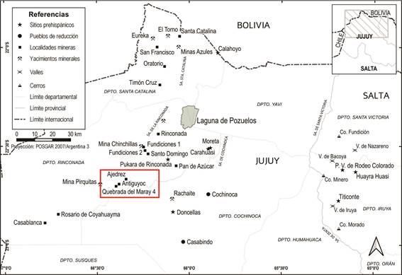 Figura 1. Ubicación de los sitios. Elaborado sobre mapa de Google Maps