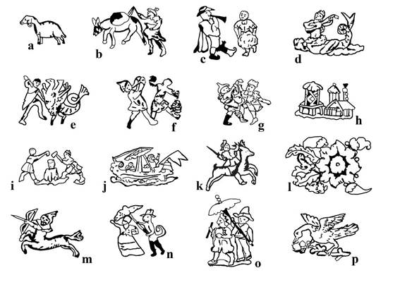 Figura 7. Selección de dibujos lineales de imágenes pintadas doradas en los paneles del dintel de la sacristía de San Joseph