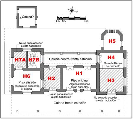 Figura 5. Disposición actual de los componentes del edificio de pasajeros. Relevamiento arquitectónico: Florencia Chechi y Alexis Weber (2023)