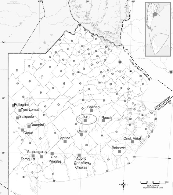 Figura 1. Localidades donde se llevó a cabo el plan de edificación