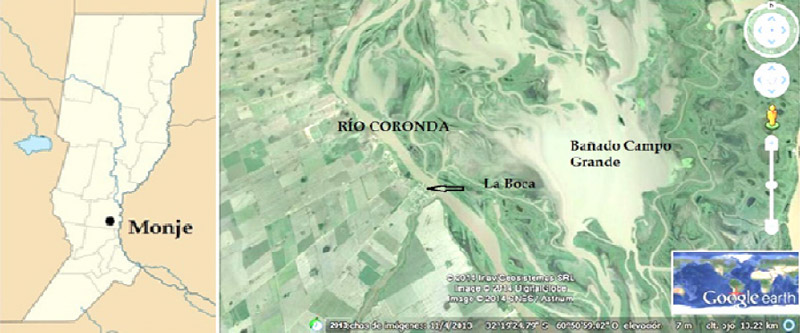 Figura 1. Ubicación de San Bartolomé de los Chaná (La Boca)
