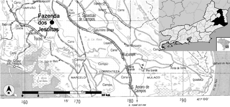 Figura 1 – Localización de la Fazenda dos Jesuítas. Fuente: Folha IBGE SF-24-V-C