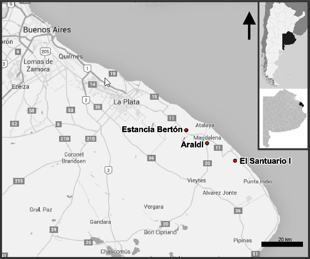 Figura 1: Mapa de ubicación de los sitios arqueológicos analizados
